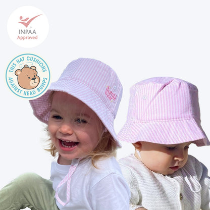 Pink & White Stripe Bucket Hat