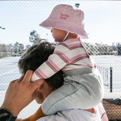 Pink & White Stripe Bucket Hat