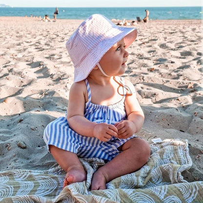 Pink & White Stripe Bucket Hat