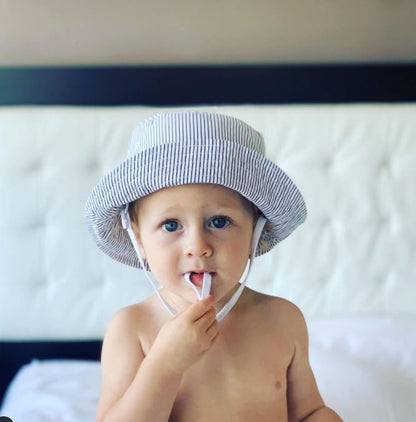 Blue & White Stripe Bucket Hat