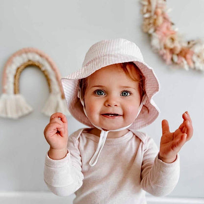 Pink & White Stripe Bucket Hat
